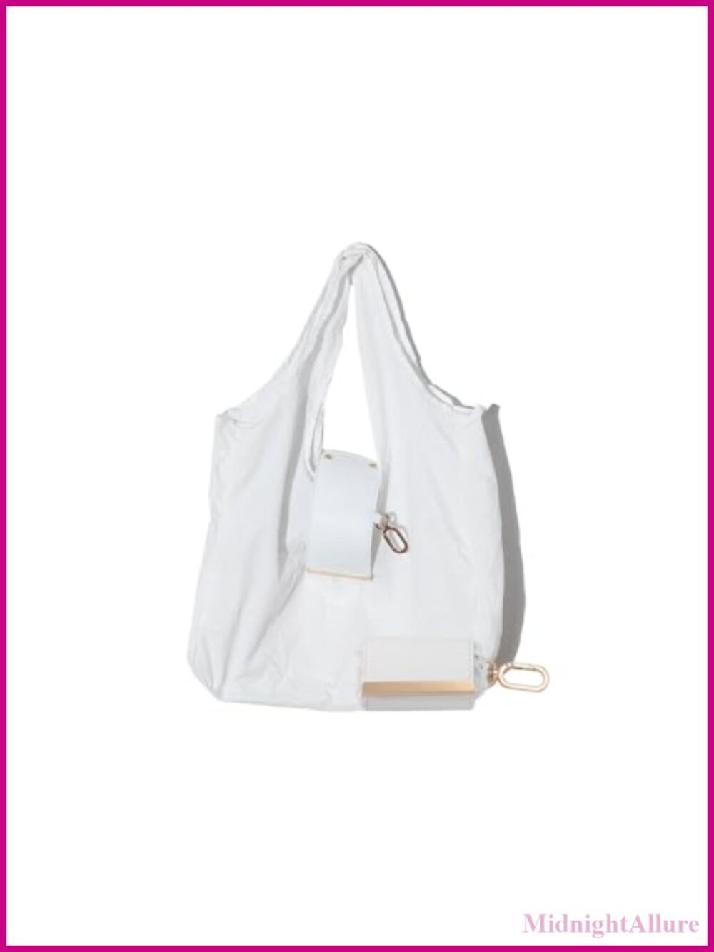 Foldable Keychain Tote Bag Nylon Vegan Leather Reusable Shopping Travel Bag
